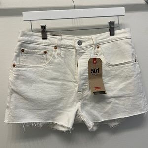 Levi’s 501 White Denim Shorts
